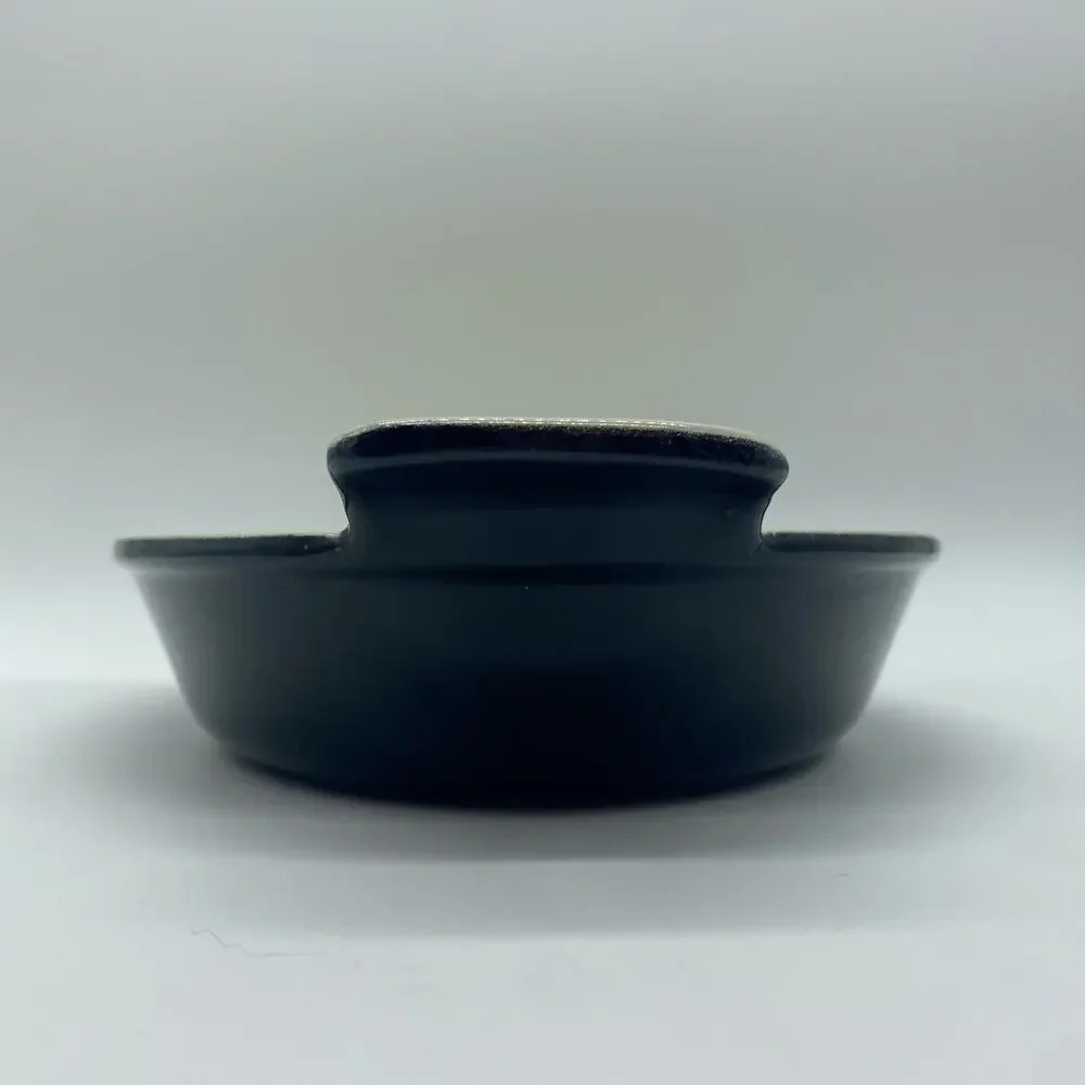 Le Creuset Black 24 Casserole Dish Round Enamel Cast Iron Made in France